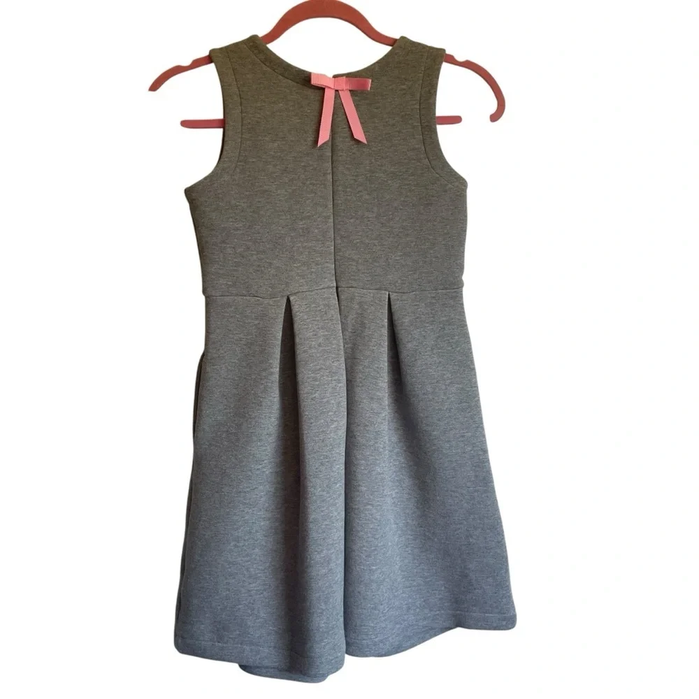 Hanna‎ Andersson Gray Dress with Pink Floral Detail Pockets Too!